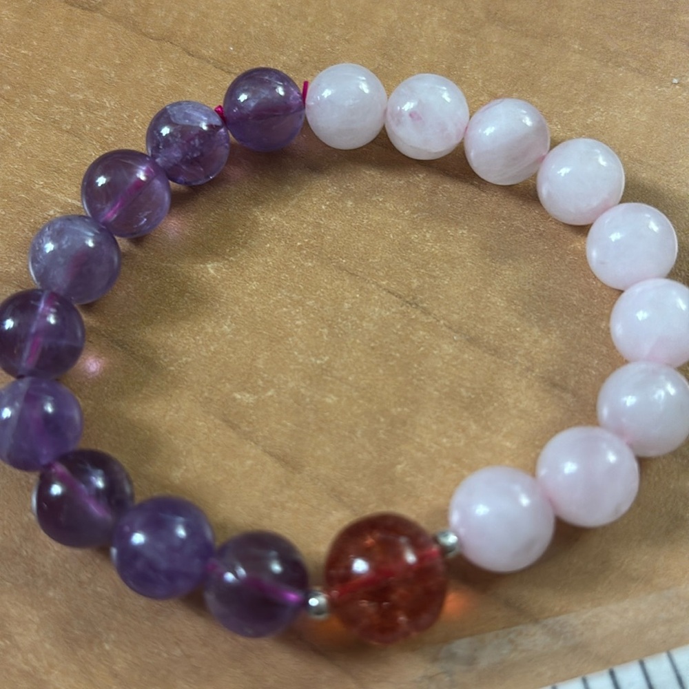 #093 Amethyst Rose Quartz Bracelet 10mm NEW ARRIVAL